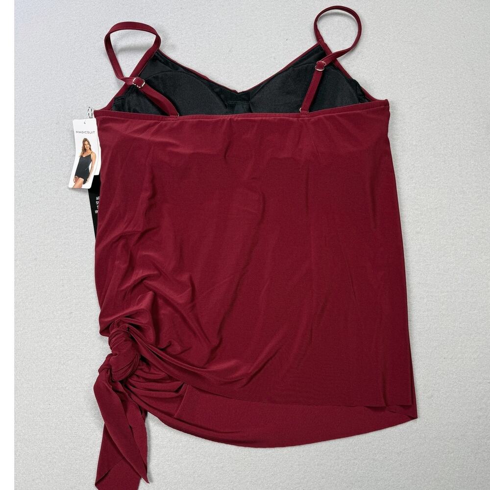 Magicsuit Alex Side-Tie Underwire Tankini Top Merlot 16 $128 - Picture 5 of 9